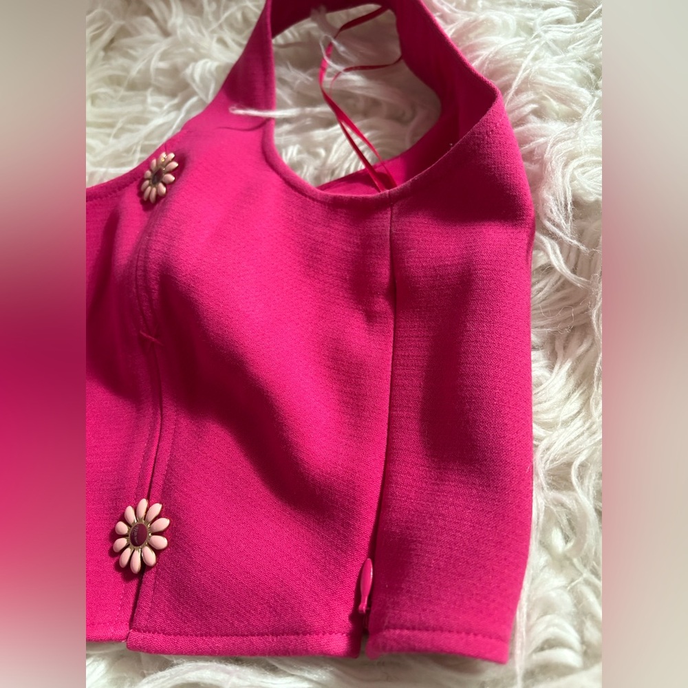 NWOT Cult Gaia Pina Floral-appliqué Top Size XS - Picture 6 of 7